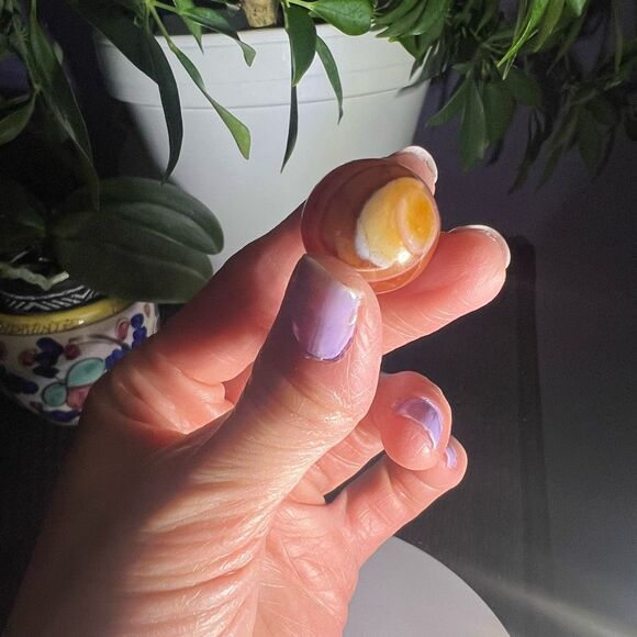 Carnelian‎ Agate Crystal Marble Sphere (#7) - Picture 2 of 10
